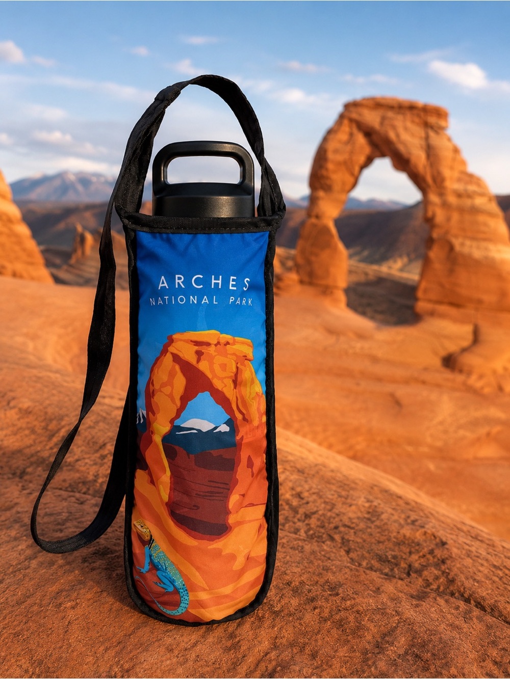 Arches National Park Water Bottle Sling & BPA Free Bottle Set Moab Hiking Travel